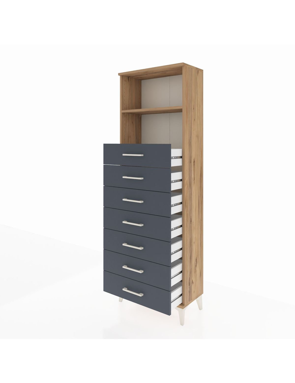 Arges Dolap 2 Raflı 7 Çekmeceli 60x30x182 - S23M033V8A