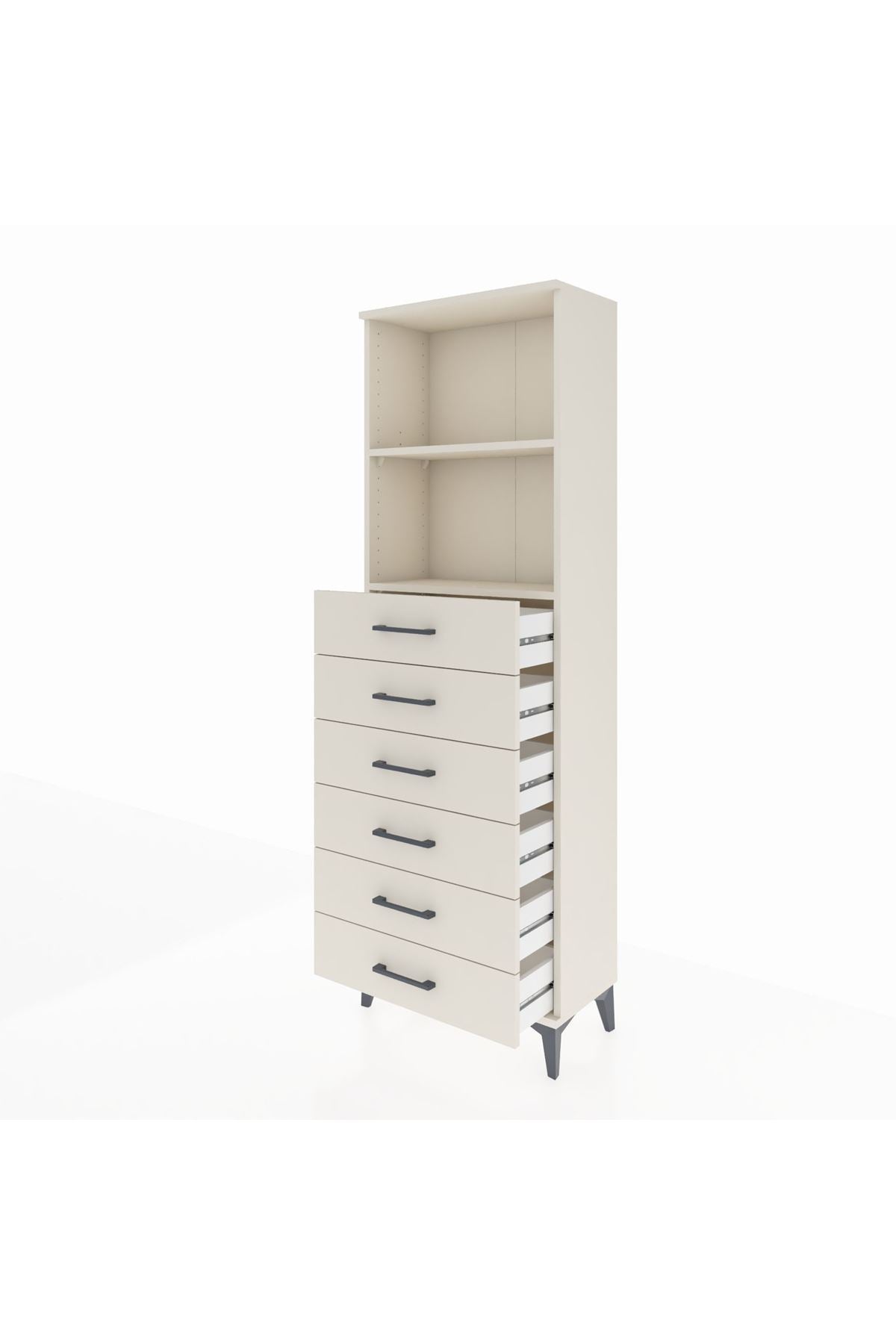 Arges Dolap 2 Raflı 6 Çekmeceli 60x30x182 - S23M034V1A