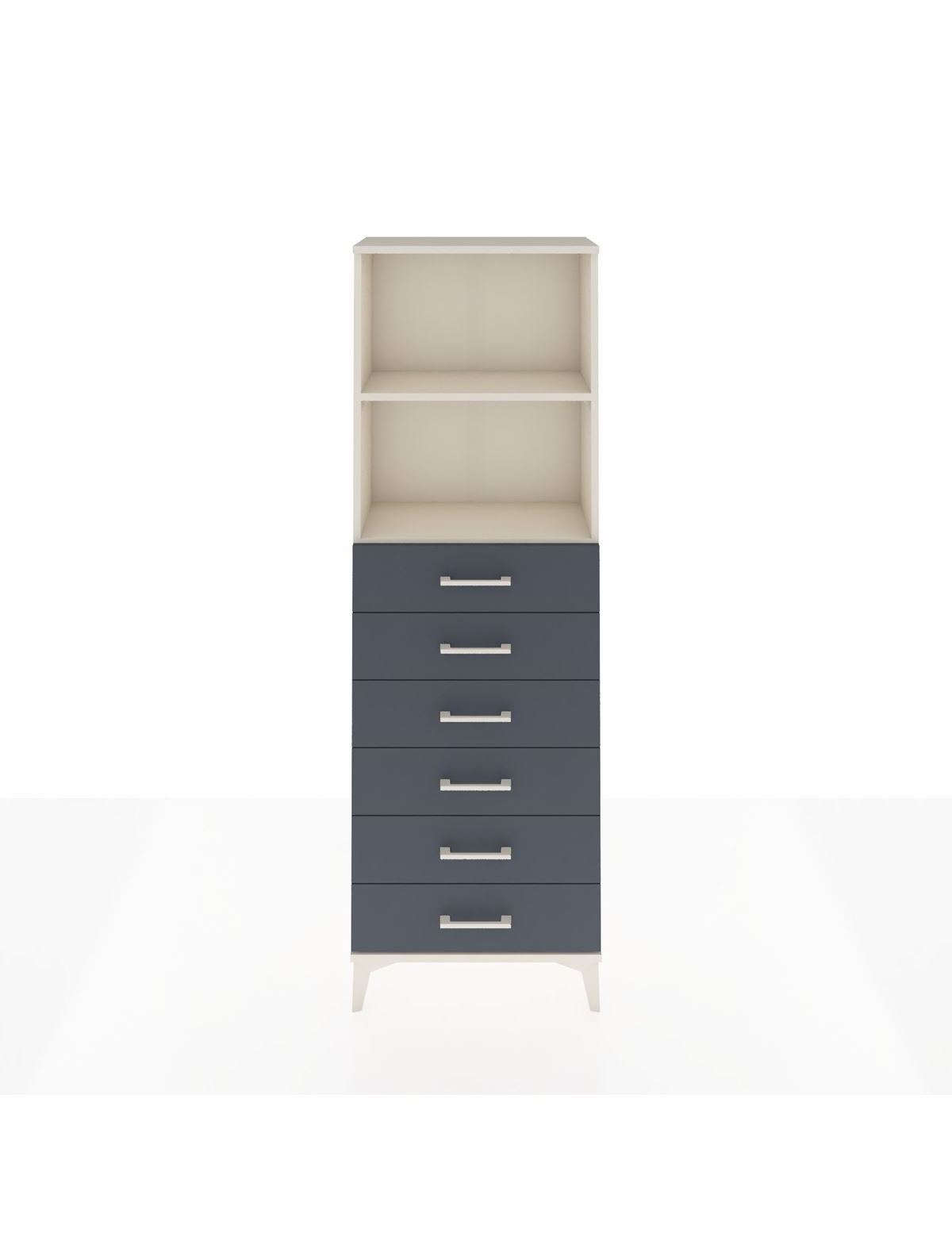 Arges Dolap 2 Raflı 6 Çekmeceli 60x30x182 Aytaşı-Antrasit