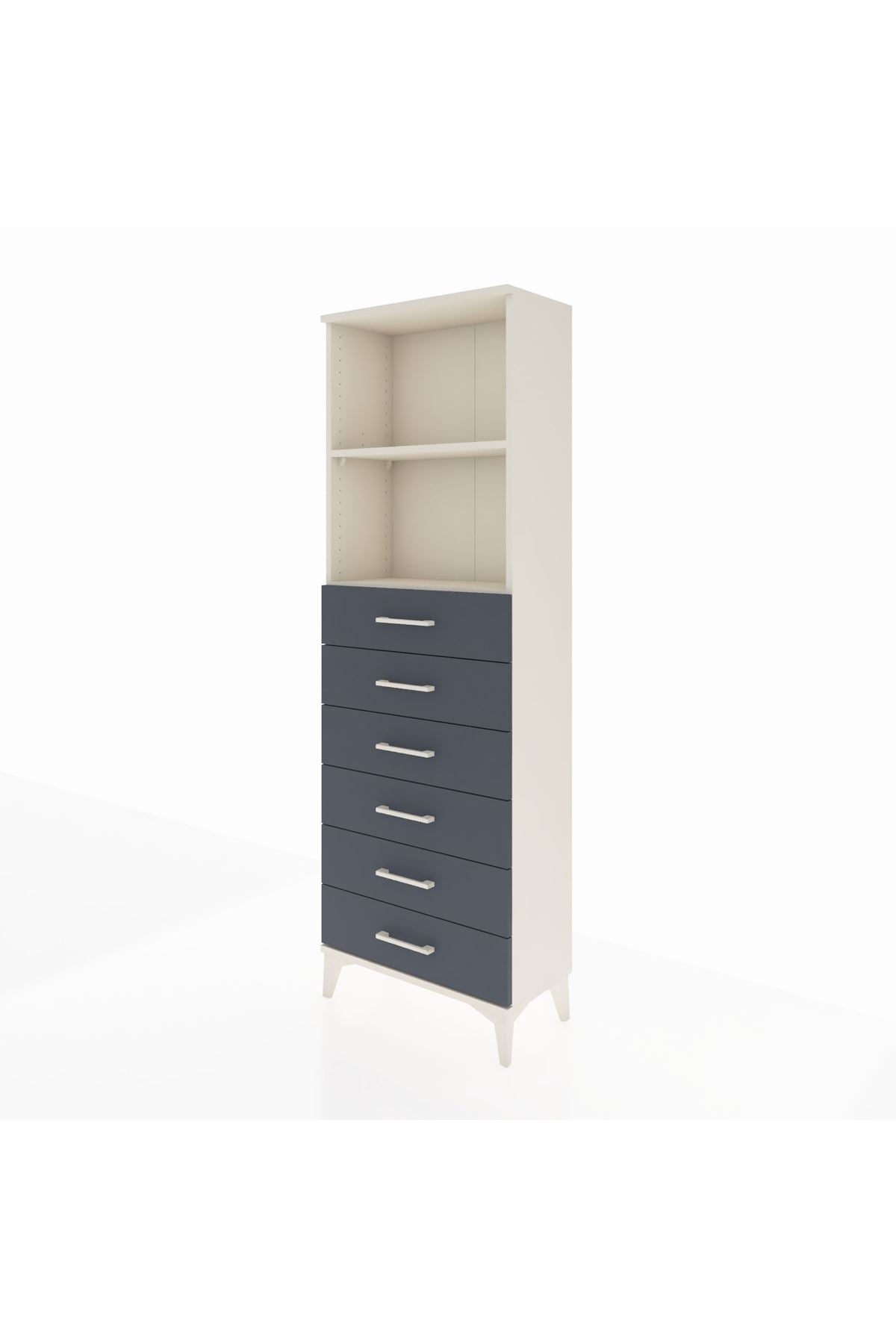 Arges Dolap 2 Raflı 6 Çekmeceli 60x30x182 - S23M034V2A