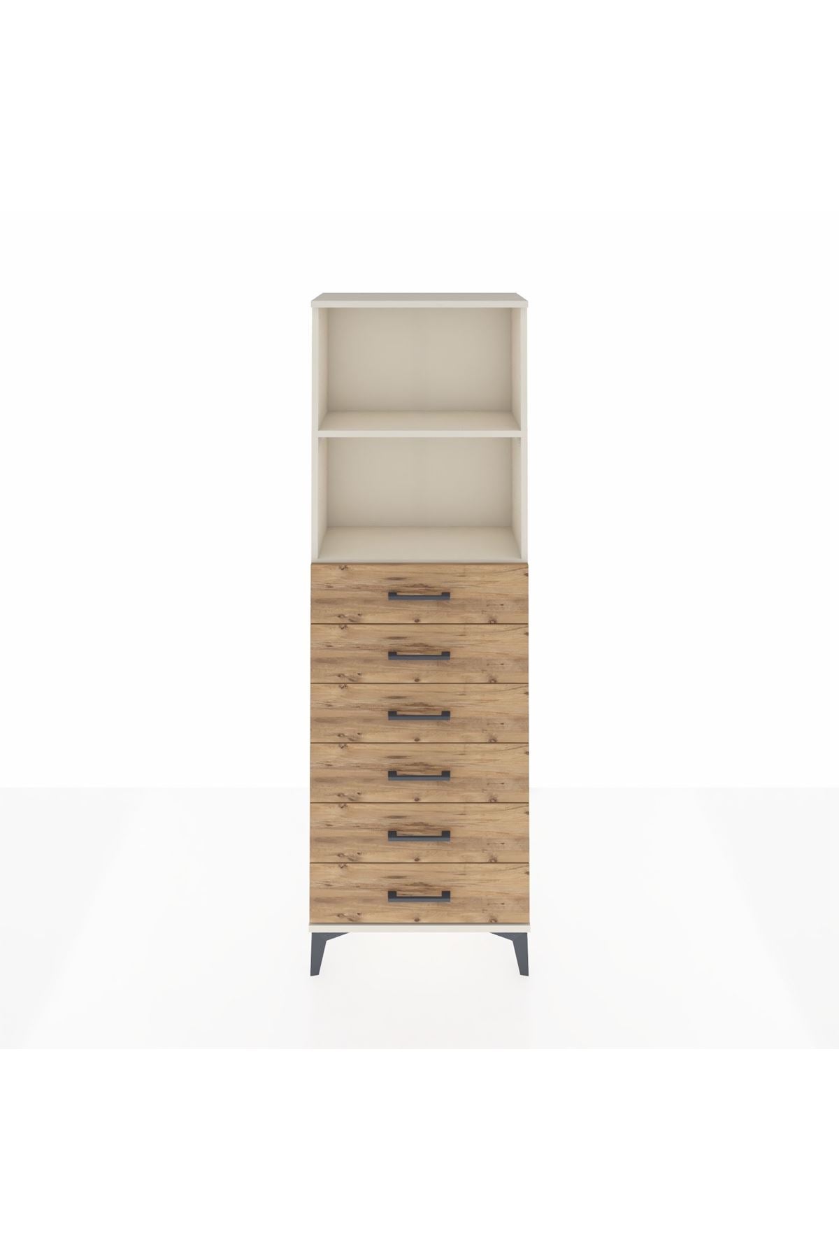 Arges Dolap 2 Raflı 6 Çekmeceli 60x30x182 - S23M034V3A