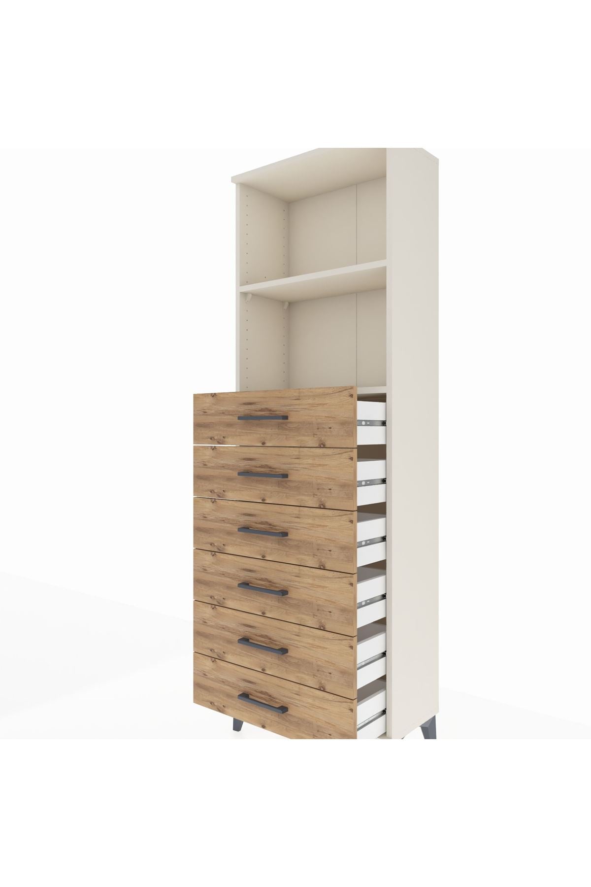 Arges Dolap 2 Raflı 6 Çekmeceli 60x30x182 Aytaşı-Çam