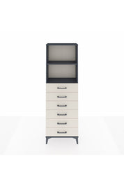 Arges Dolap 2 Raflı 6 Çekmeceli 60x30x182 Antrasit-Aytaşı