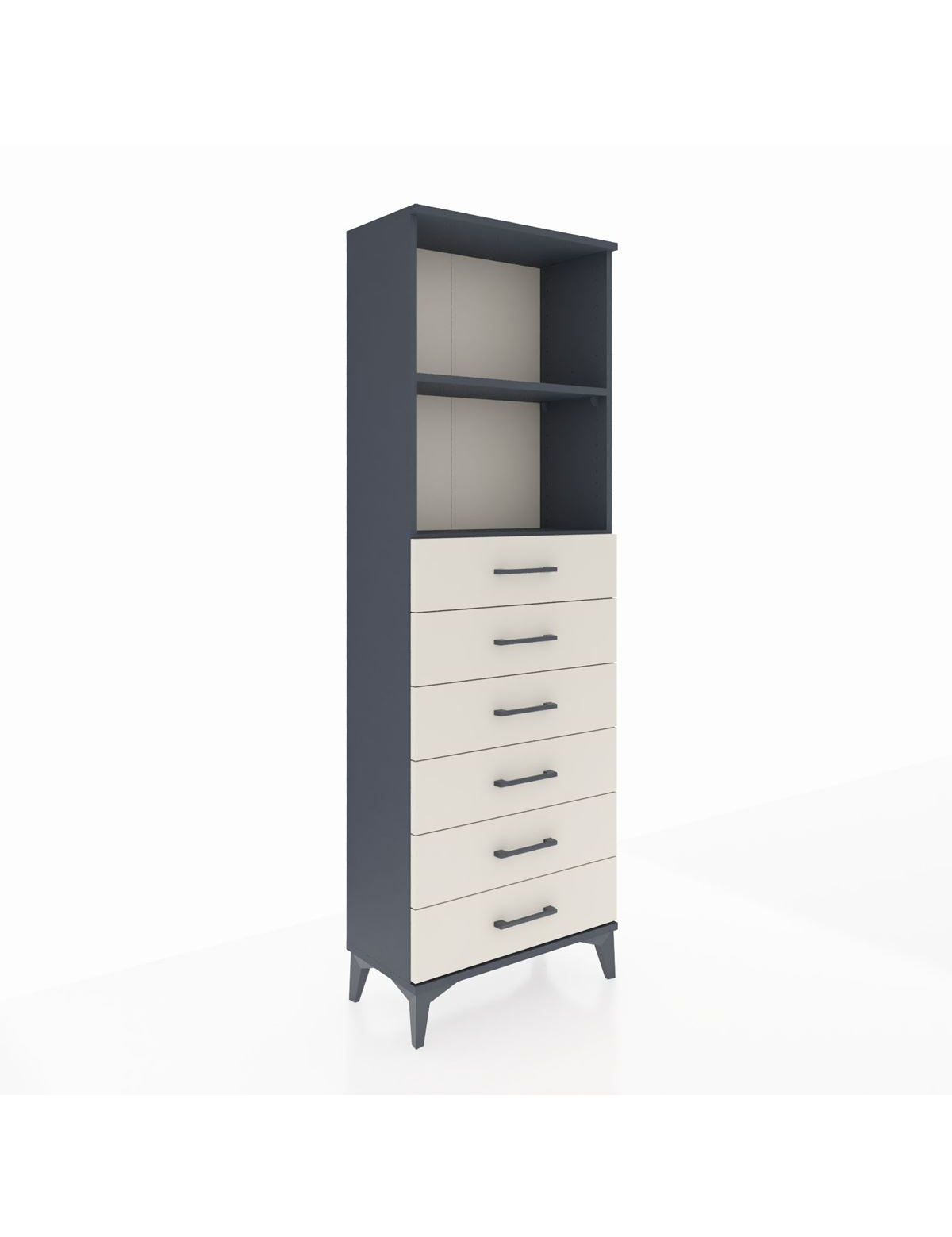 Arges Dolap 2 Raflı 6 Çekmeceli 60x30x182 - S23M034V4A