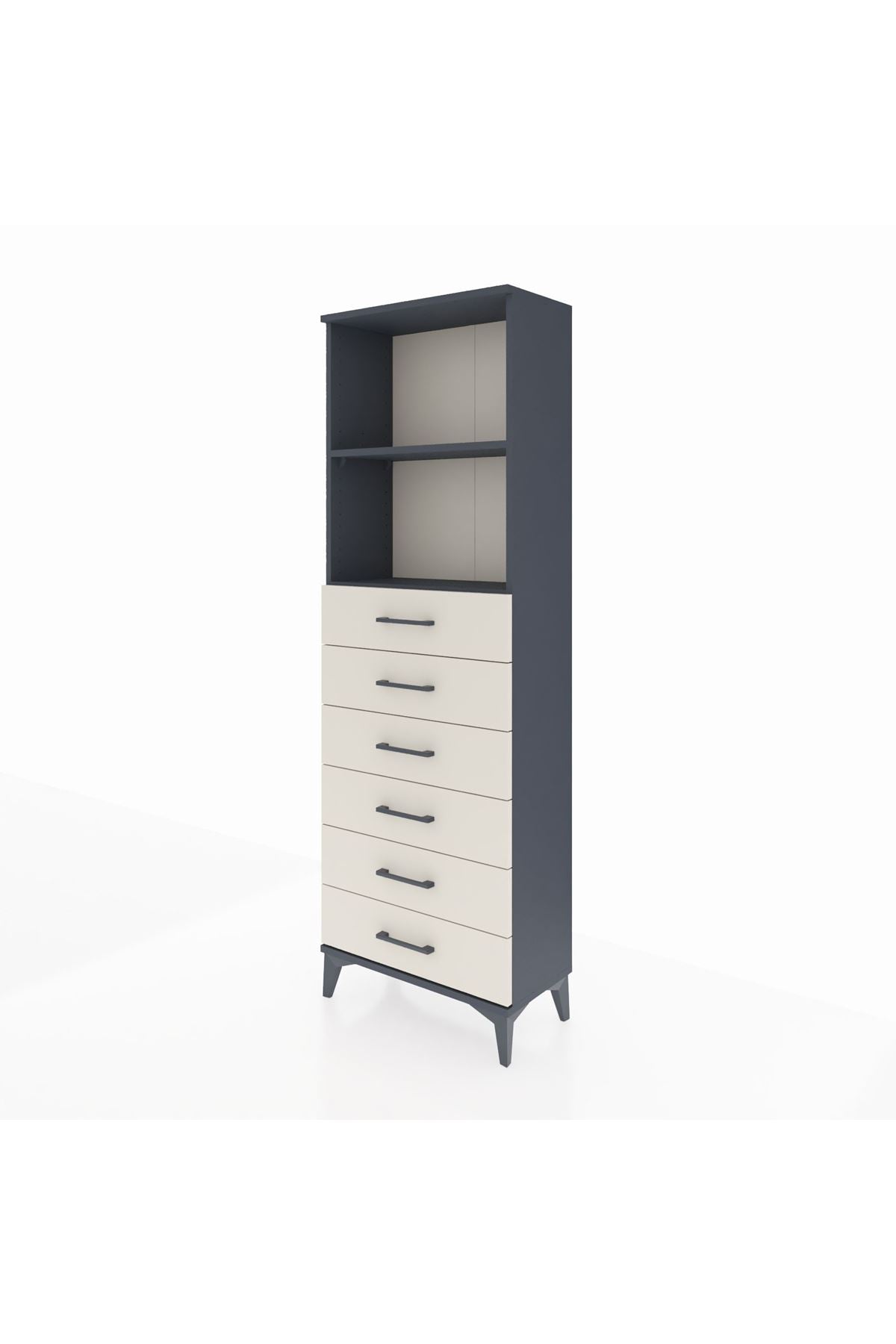 Arges Dolap 2 Raflı 6 Çekmeceli 60x30x182 - S23M034V4A