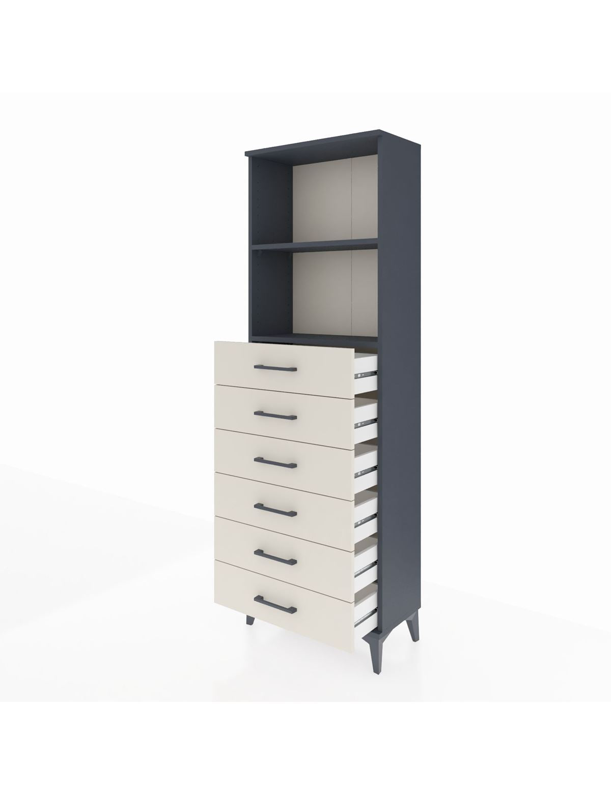 Arges Dolap 2 Raflı 6 Çekmeceli 60x30x182 - S23M034V4A