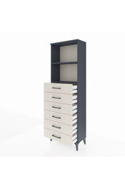 Arges Dolap 2 Raflı 6 Çekmeceli 60x30x182 Antrasit-Aytaşı