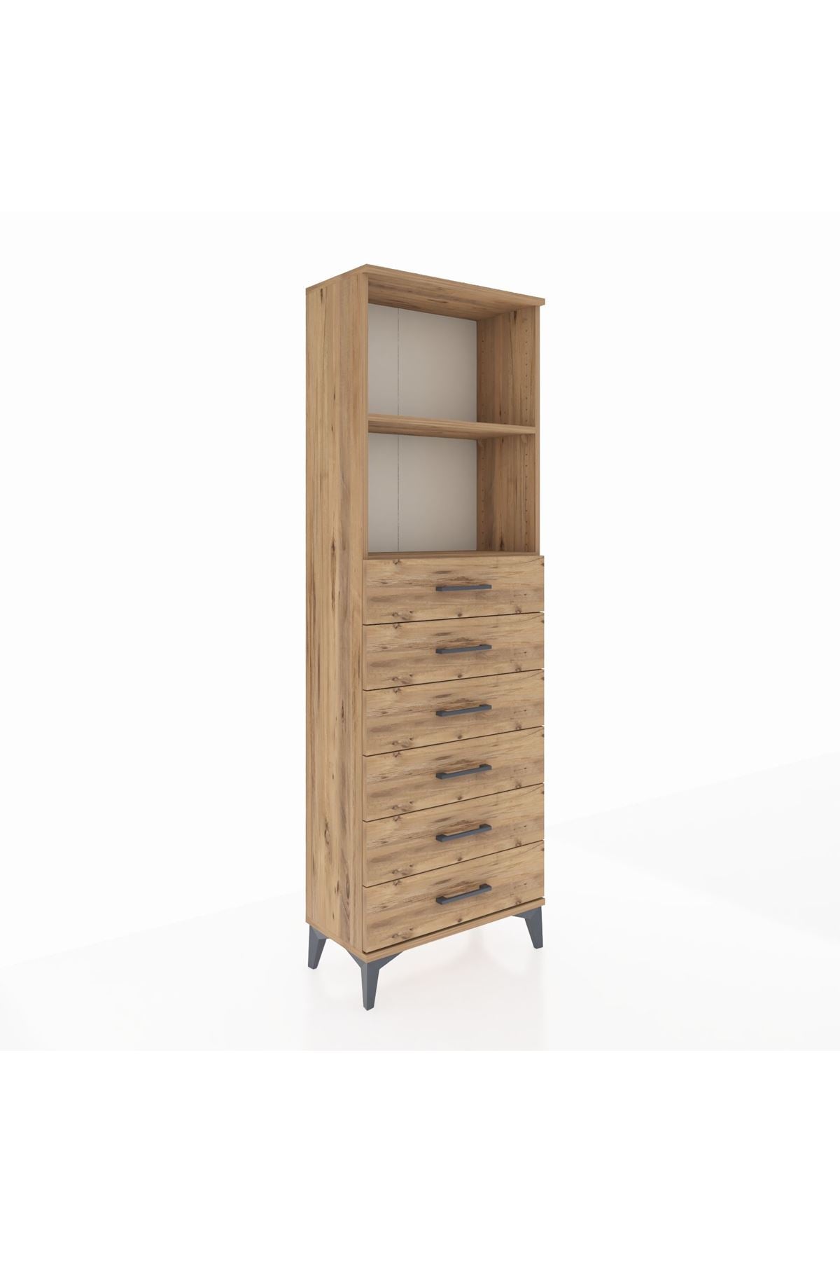 Arges Dolap 2 Raflı 6 Çekmeceli 60x30x182 - S23M034V9A