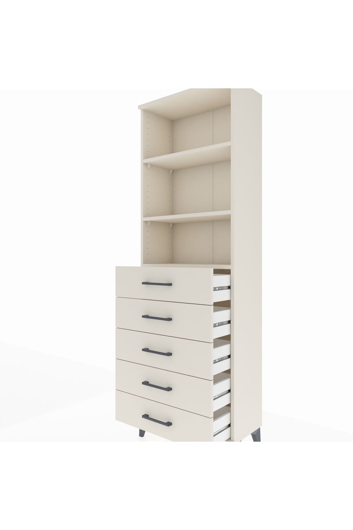 Arges Dolap 3 Raflı 5 Çekmeceli 60x30x182 Aytaşı-Aytaşı