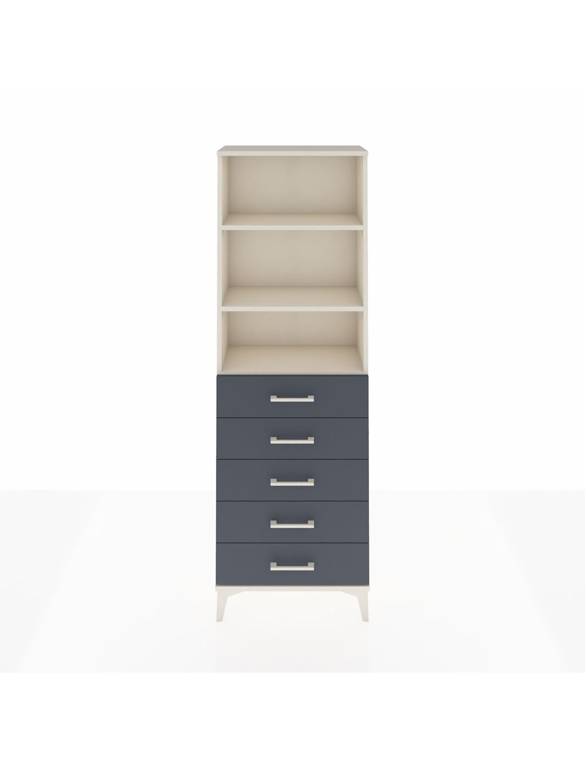 Arges Dolap 3 Raflı 5 Çekmeceli 60x30x182 Aytaşı-Antrasit