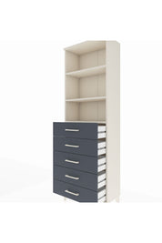 Arges Dolap 3 Raflı 5 Çekmeceli 60x30x182 Aytaşı-Antrasit