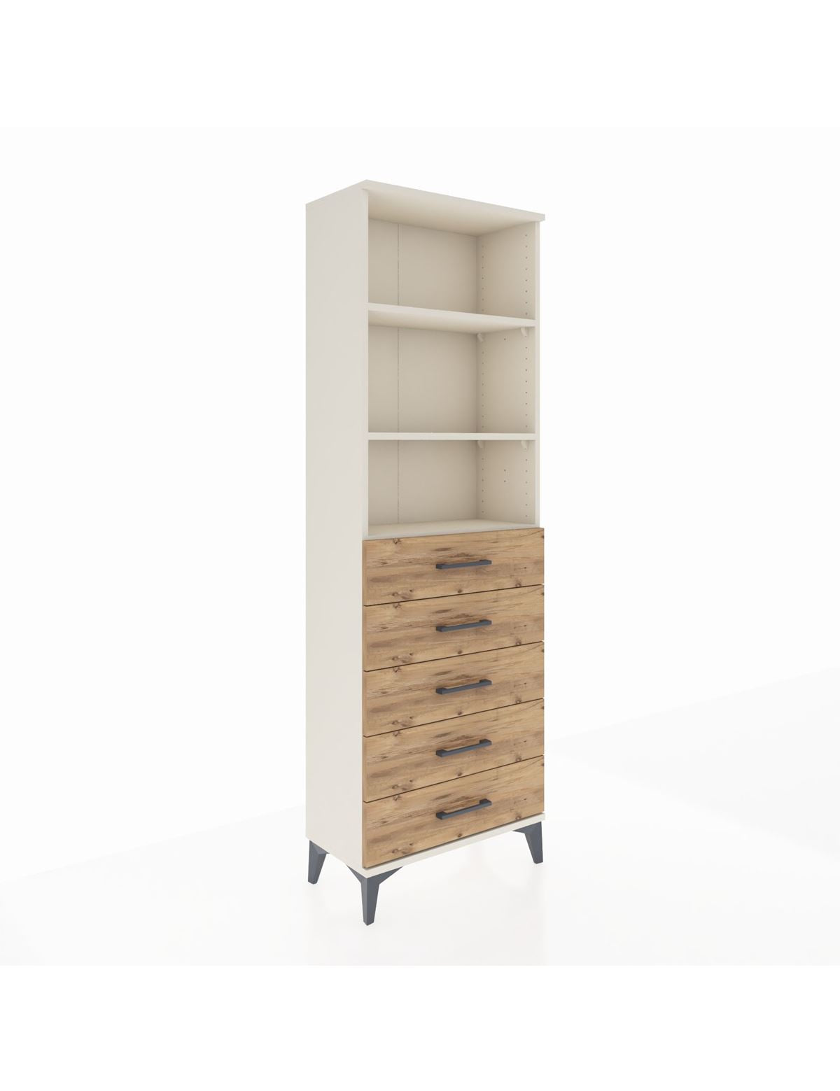 Arges Dolap 3 Raflı 5 Çekmeceli 60x30x182 Aytaşı-Çam