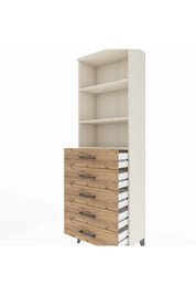 Arges Dolap 3 Raflı 5 Çekmeceli 60x30x182 Aytaşı-Çam