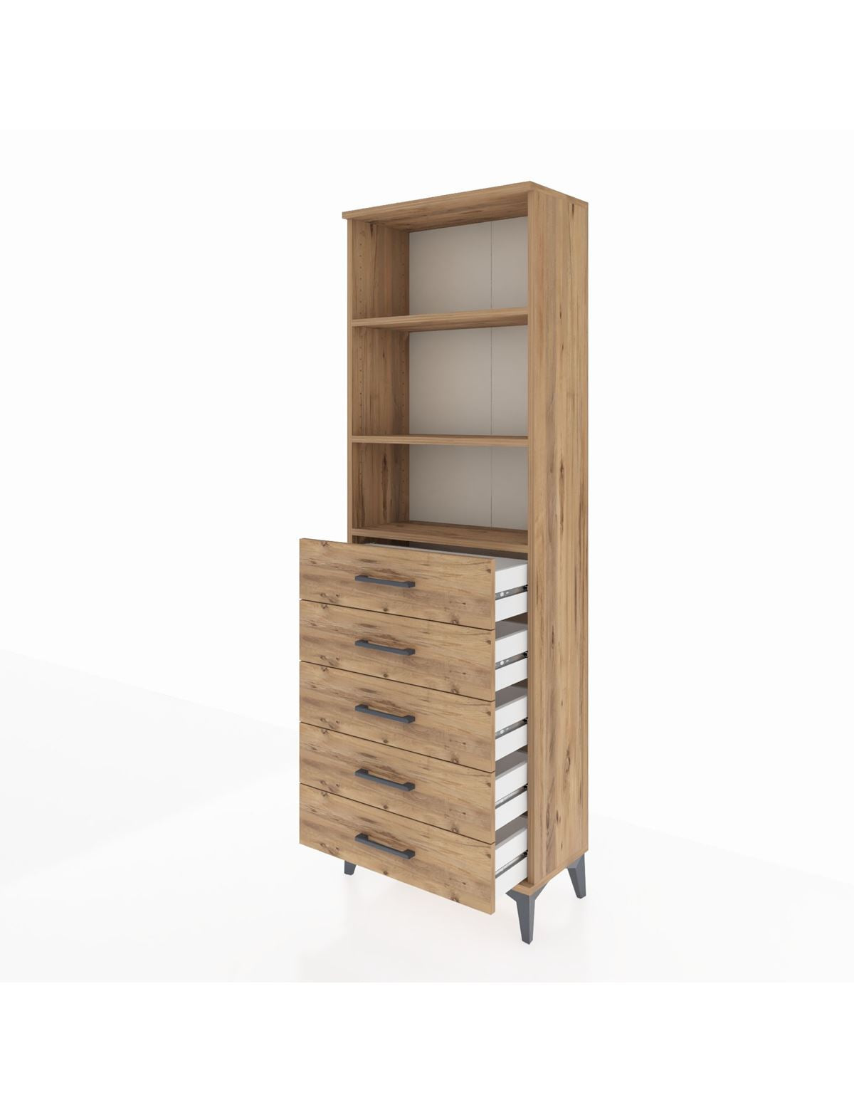 Arges Dolap 3 Raflı 5 Çekmeceli 60x30x182 - S23M035V9A