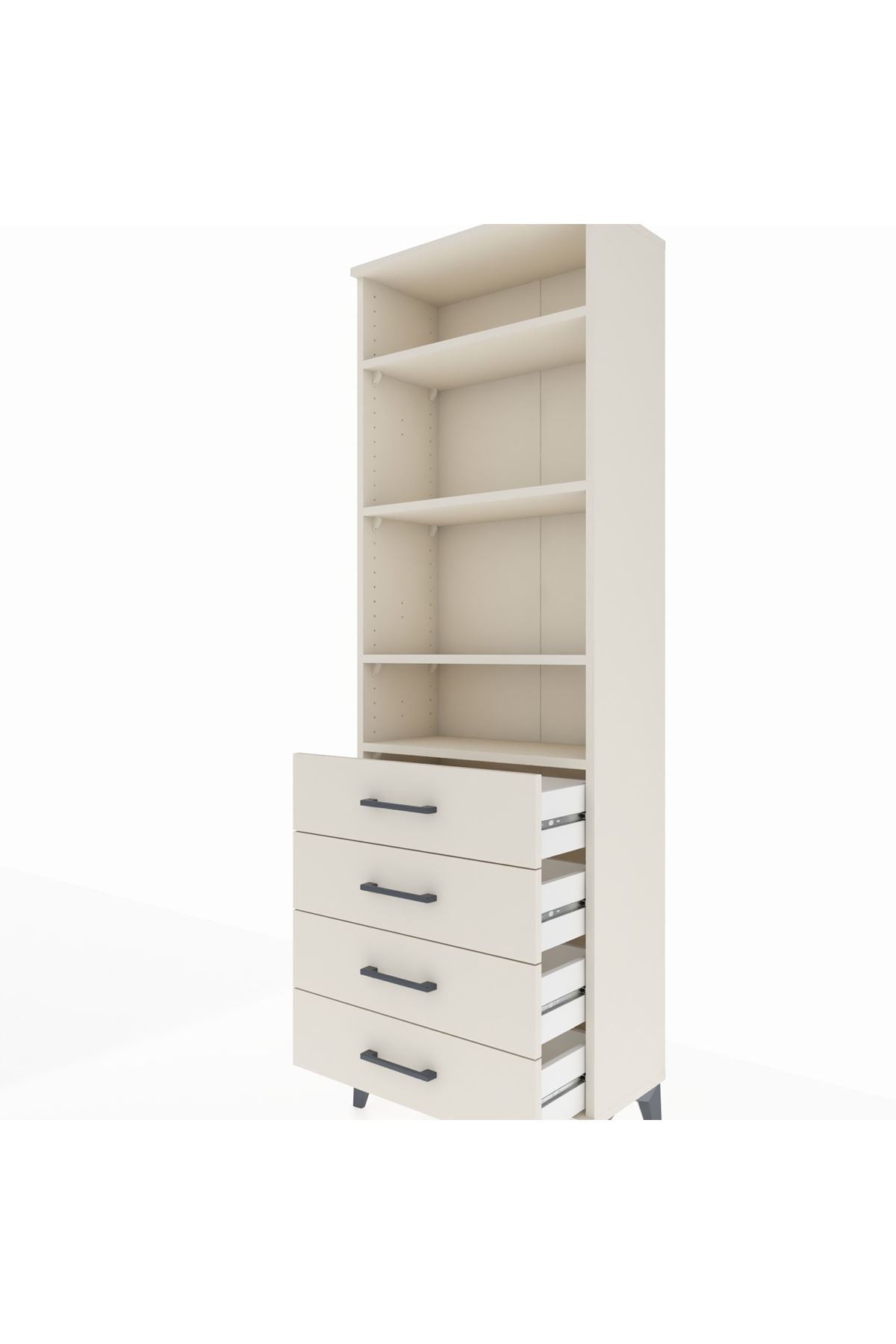 Arges Dolap 4 Raflı 4 Çekmeceli 60x30x182 - S23M036V1A