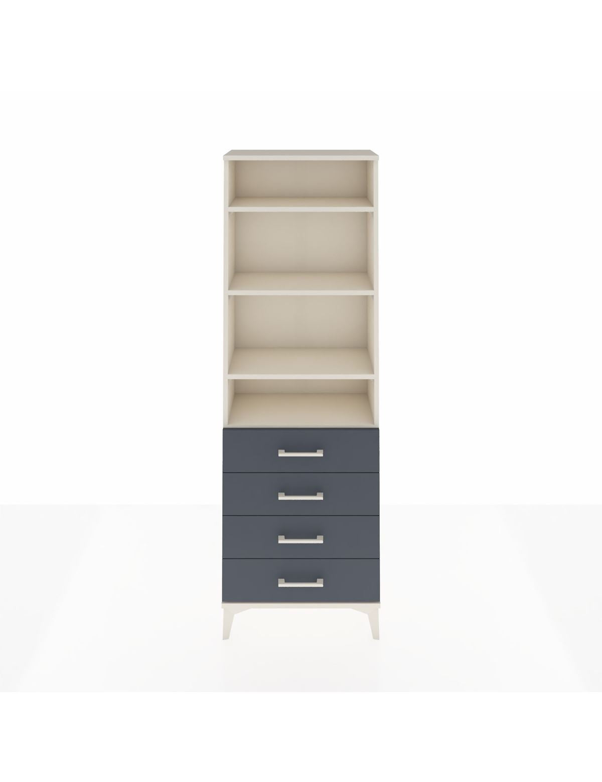 Arges Dolap 4 Raflı 4 Çekmeceli 60x30x182 Aytaşı-Antrasit