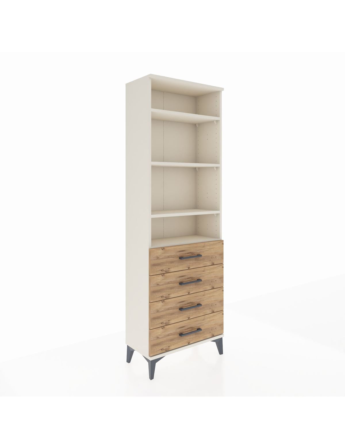 Arges Dolap 4 Raflı 4 Çekmeceli 60x30x182 Aytaşı-Çam