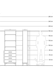 Arges Dolap 4 Raflı 4 Çekmeceli 60x30x182 Antrasit-Antrasit