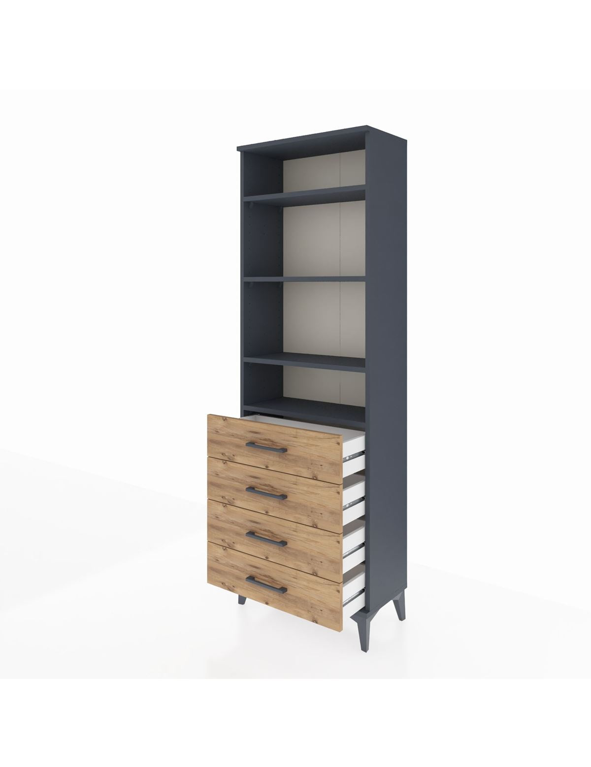 Arges Dolap 4 Raflı 4 Çekmeceli 60x30x182 - S23M036V6A