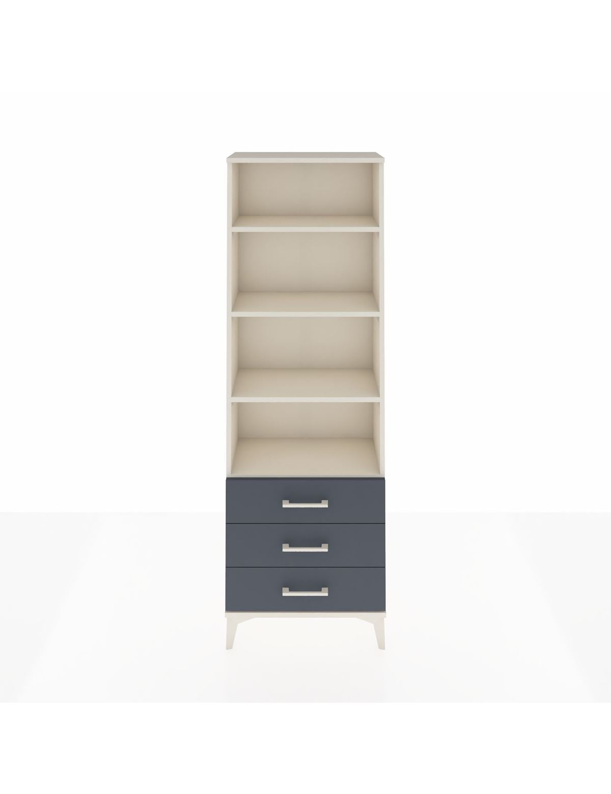 Arges Dolap 4 Raflı 3 Çekmeceli 60x30x182 Aytaşı-Antrasit