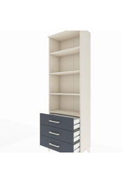 Arges Dolap 4 Raflı 3 Çekmeceli 60x30x182 Aytaşı-Antrasit