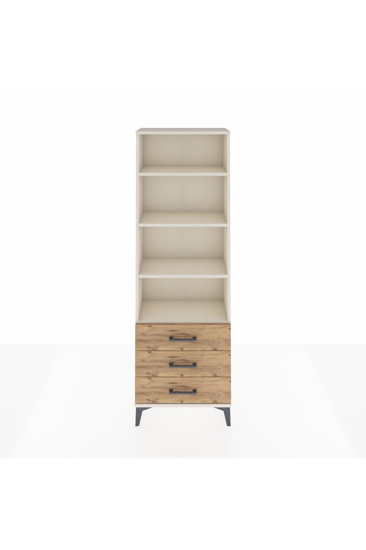 Arges Dolap 4 Raflı 3 Çekmeceli 60x30x182 Aytaşı-Çam