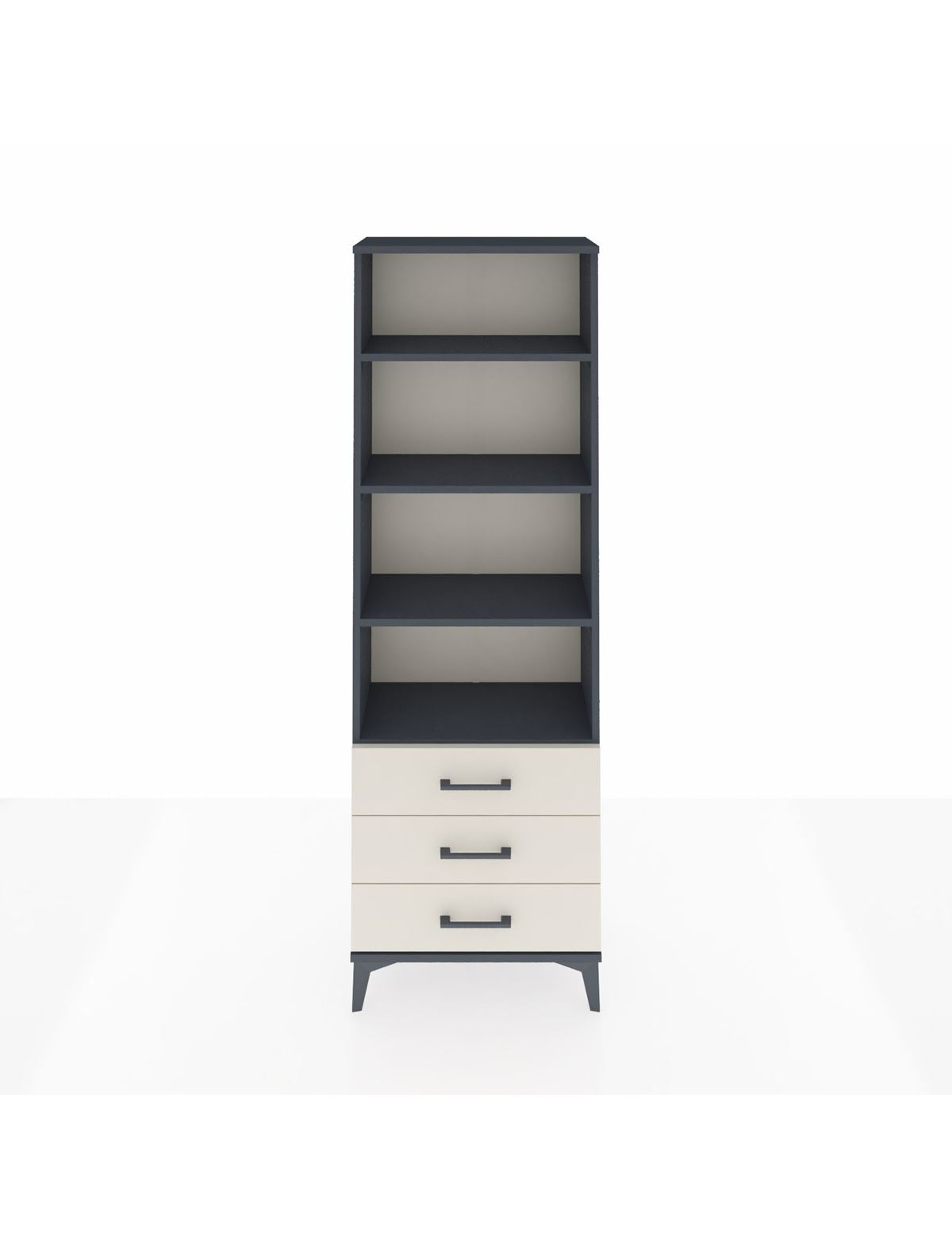 Arges Dolap 4 Raflı 3 Çekmeceli 60x30x182 Antrasit-Aytaşı