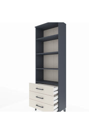 Arges Dolap 4 Raflı 3 Çekmeceli 60x30x182 Antrasit-Aytaşı