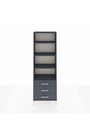 Arges Dolap 4 Raflı 3 Çekmeceli 60x30x182 Antrasit-Antrasit