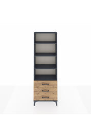 Arges Dolap 4 Raflı 3 Çekmeceli 60x30x182 Antrasit-Çam