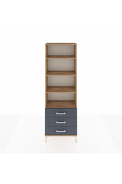 Arges Dolap 4 Raflı 3 Çekmeceli 60x30x182 Çam-Antrasit