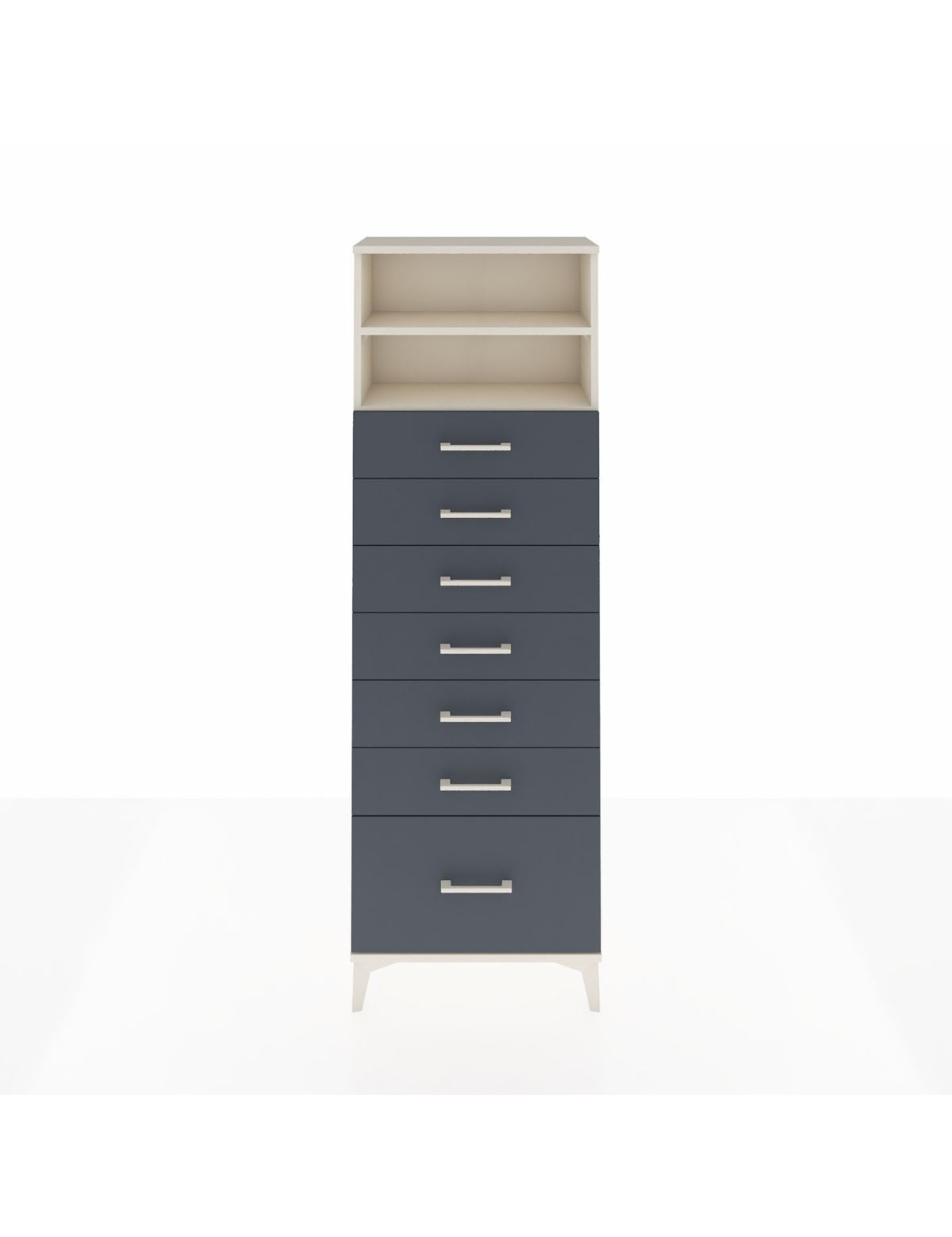 Arges Dolap 2 Raflı 7 Çekmeceli 60x30x182 Aytaşı-Antrasit