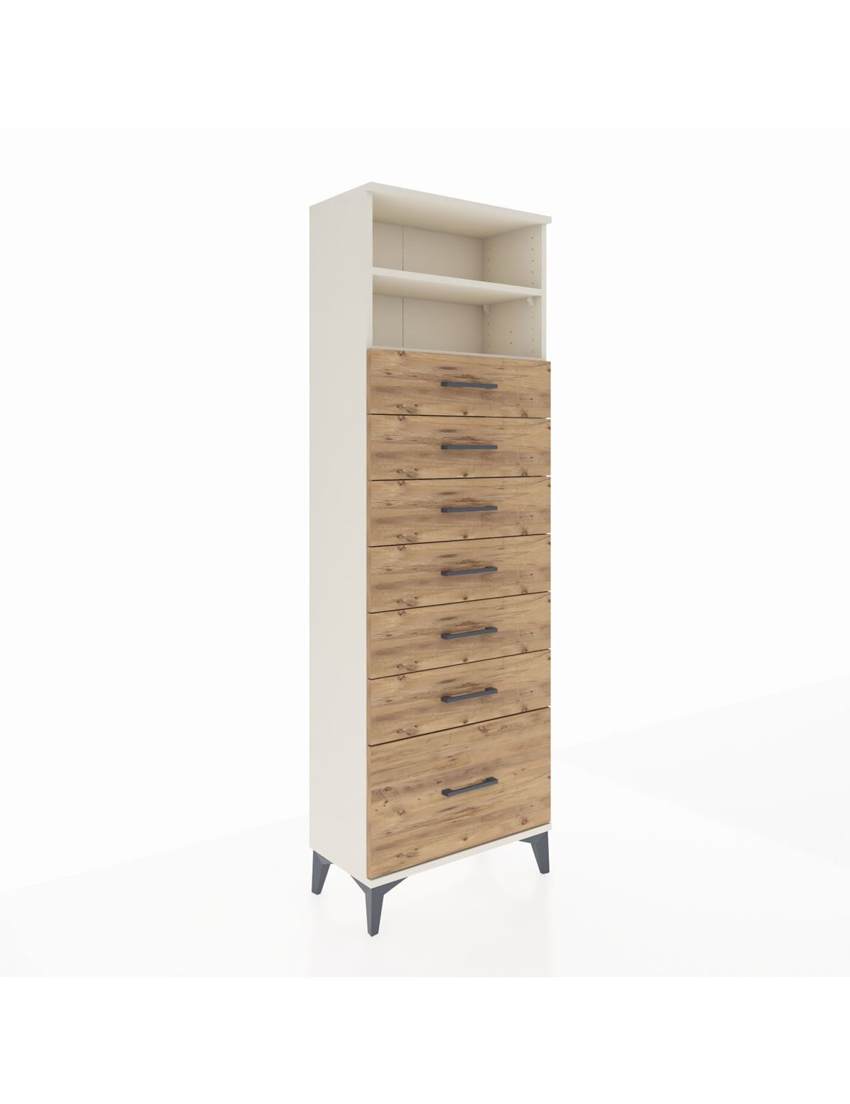 Arges Dolap 2 Raflı 7 Çekmeceli 60x30x182 Aytaşı-Çam