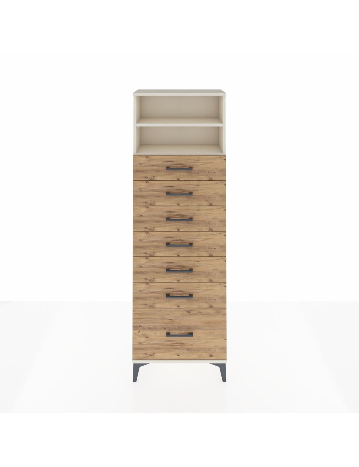 Arges Dolap 2 Raflı 7 Çekmeceli 60x30x182 Aytaşı-Çam