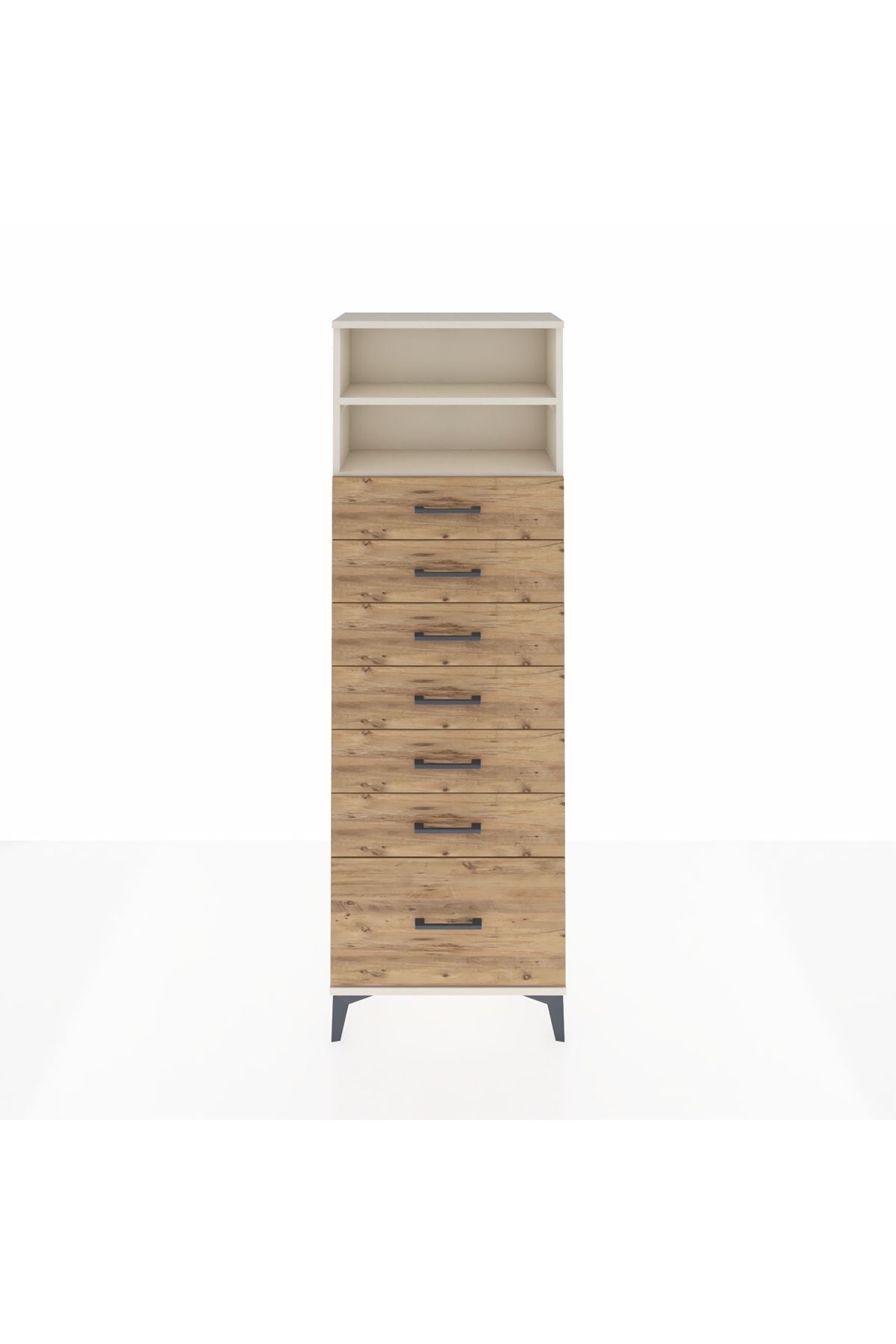 Arges Dolap 2 Raflı 7 Çekmeceli 60x30x182 Aytaşı-Çam