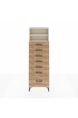 Arges Dolap 2 Raflı 7 Çekmeceli 60x30x182