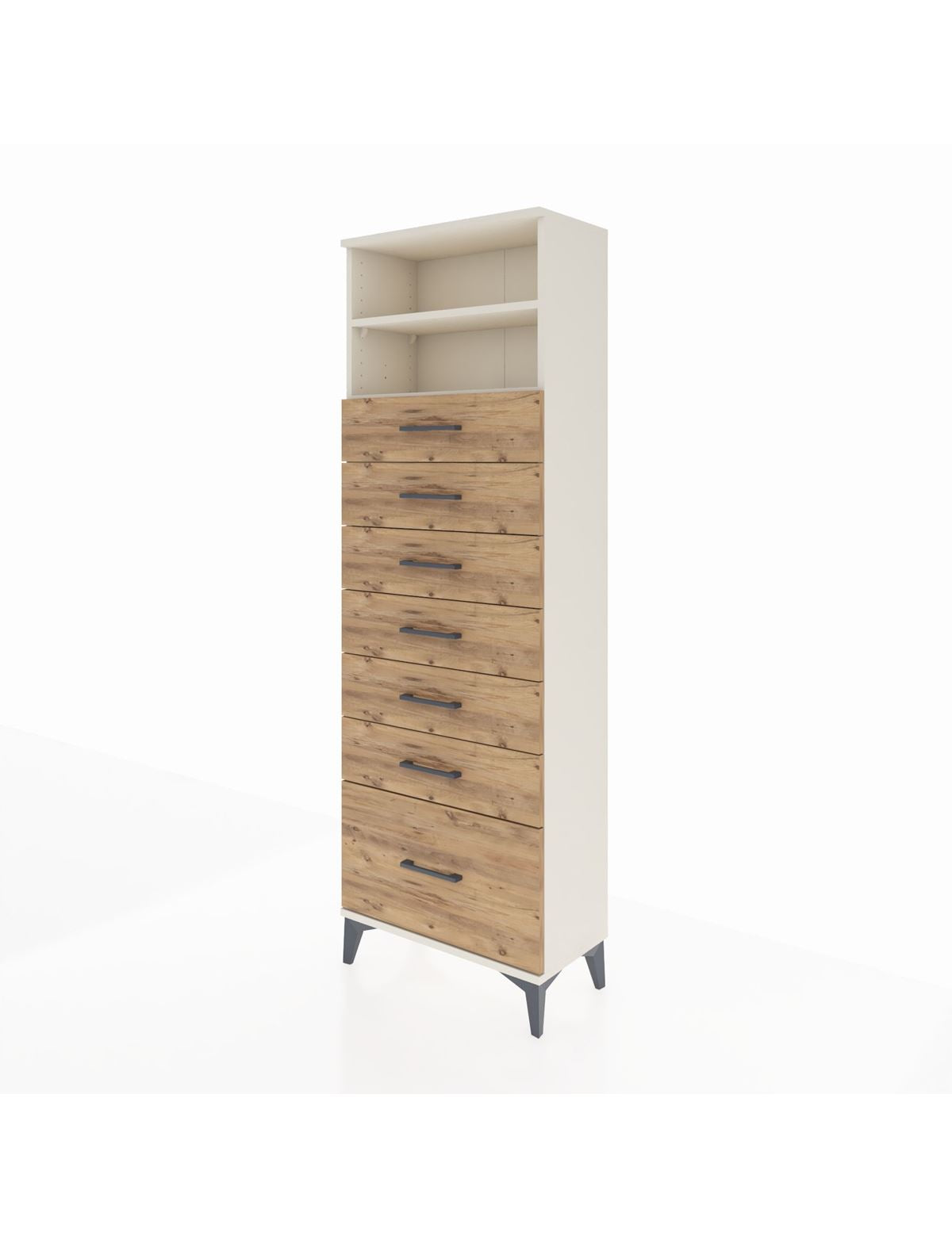 Arges Dolap 2 Raflı 7 Çekmeceli 60x30x182 - S23M038V3A