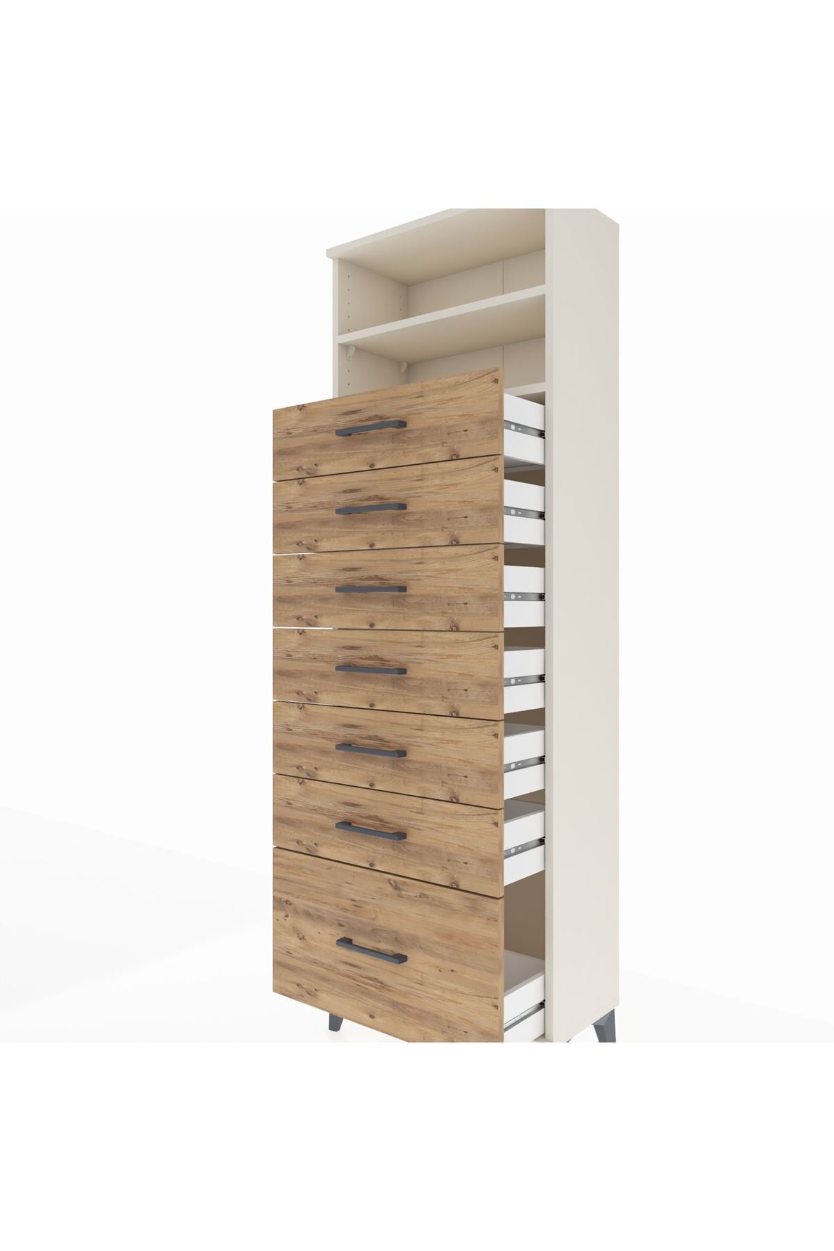 Arges Dolap 2 Raflı 7 Çekmeceli 60x30x182 Aytaşı-Çam