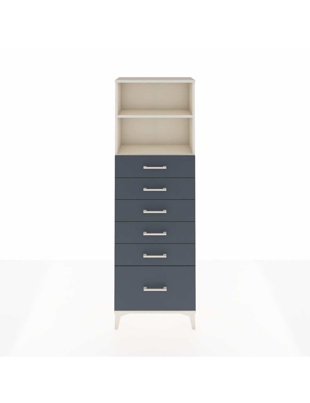 Arges Dolap 2 Raflı 6 Çekmeceli 60x30x182 Aytaşı-Antrasit