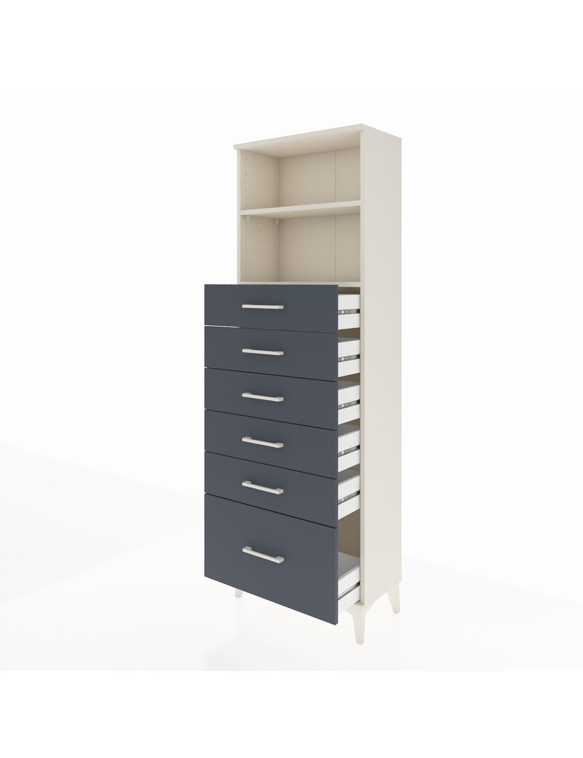 Arges Dolap 2 Raflı 6 Çekmeceli 60x30x182 - S23M039V2A