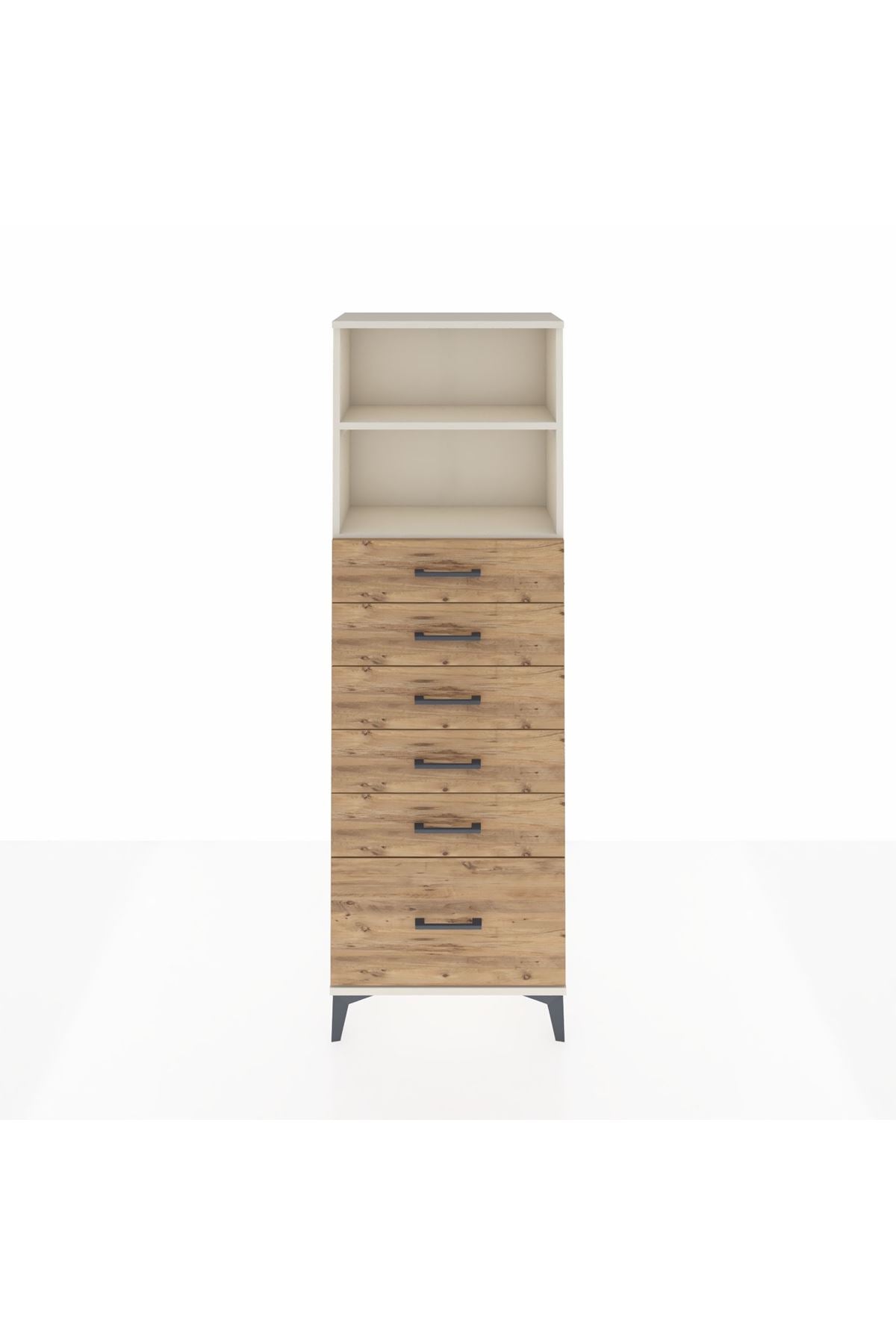 Arges Dolap 2 Raflı 6 Çekmeceli 60x30x182 Aytaşı-Çam