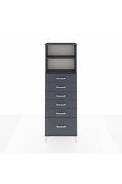 Arges Dolap 2 Raflı 6 Çekmeceli 60x30x182 Antrasit-Antrasit