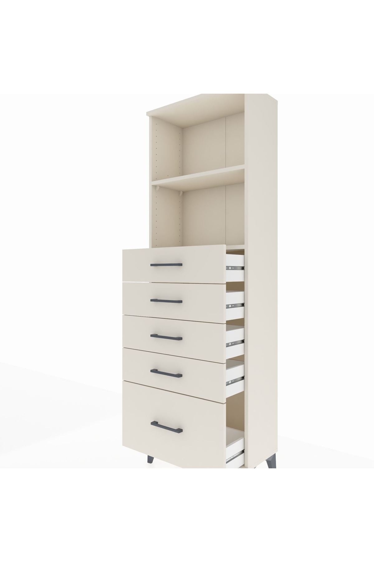 Arges Dolap 2 Raflı 5 Çekmeceli 60x30x182 Aytaşı-Aytaşı