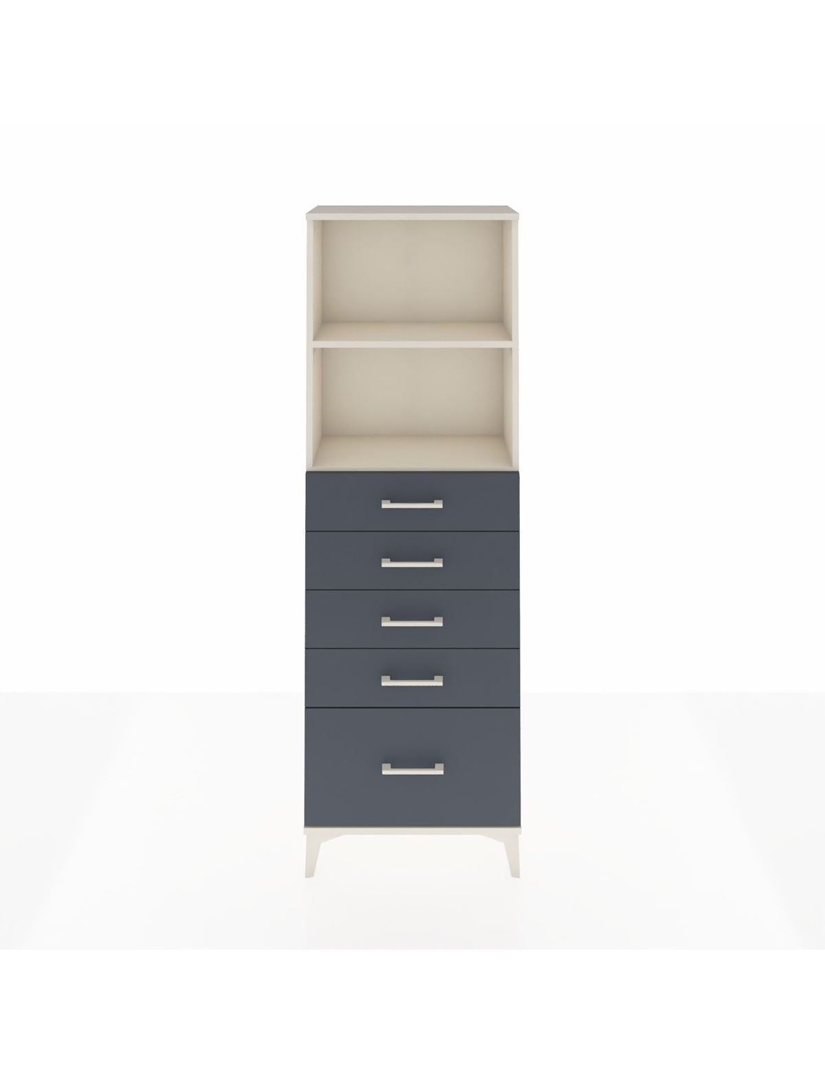 Arges Dolap 2 Raflı 5 Çekmeceli 60x30x182 Aytaşı-Antrasit