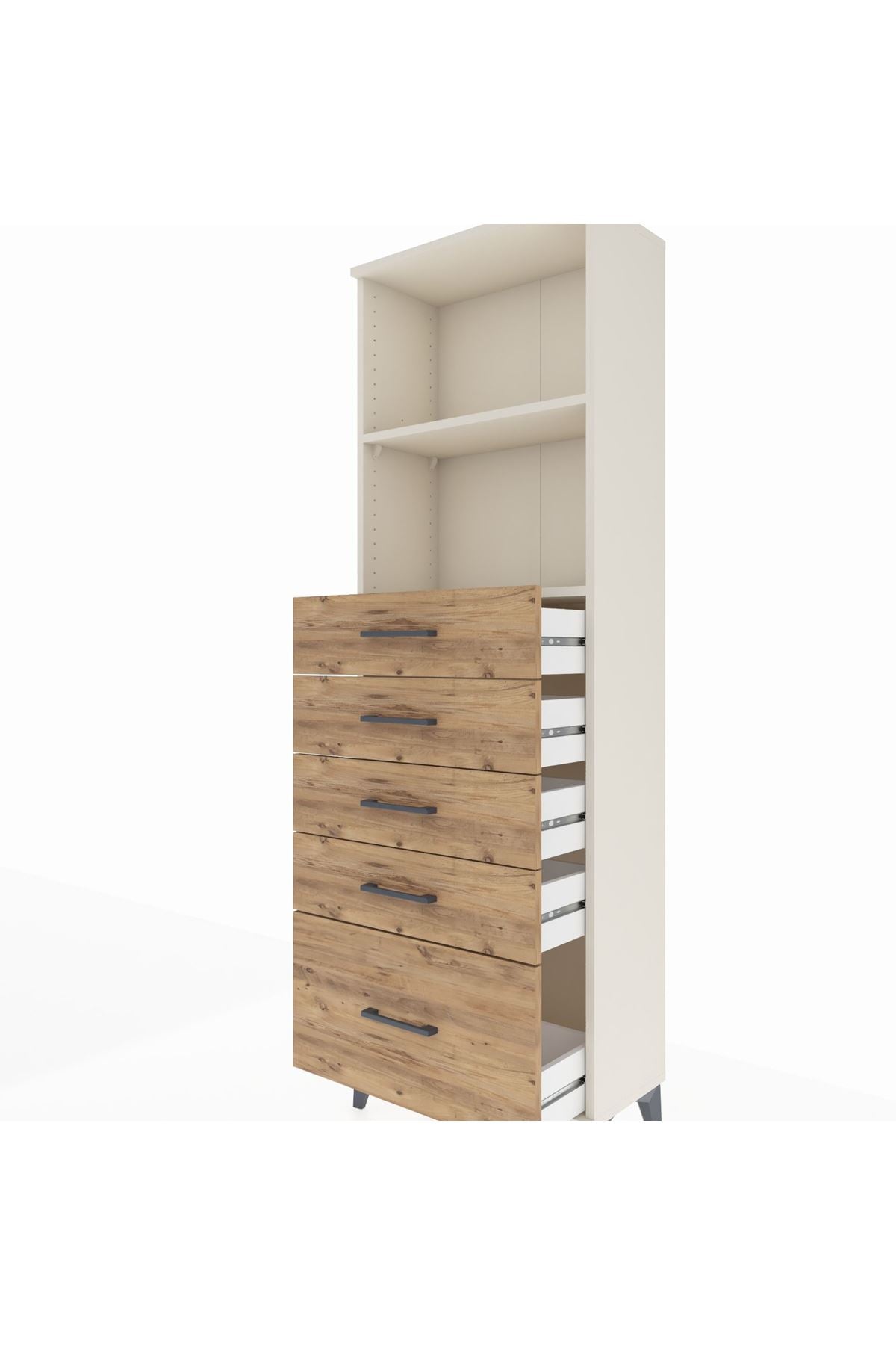 Arges Dolap 2 Raflı 5 Çekmeceli 60x30x182 Aytaşı-Çam