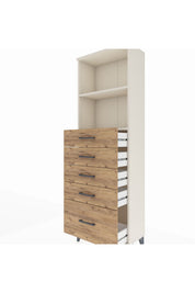 Arges Dolap 2 Raflı 5 Çekmeceli 60x30x182 - S23M040V3A