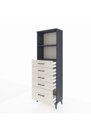 Arges Dolap 2 Raflı 5 Çekmeceli 60x30x182 Antrasit-Aytaşı