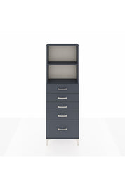 Arges Dolap 2 Raflı 5 Çekmeceli 60x30x182 Antrasit-Antrasit