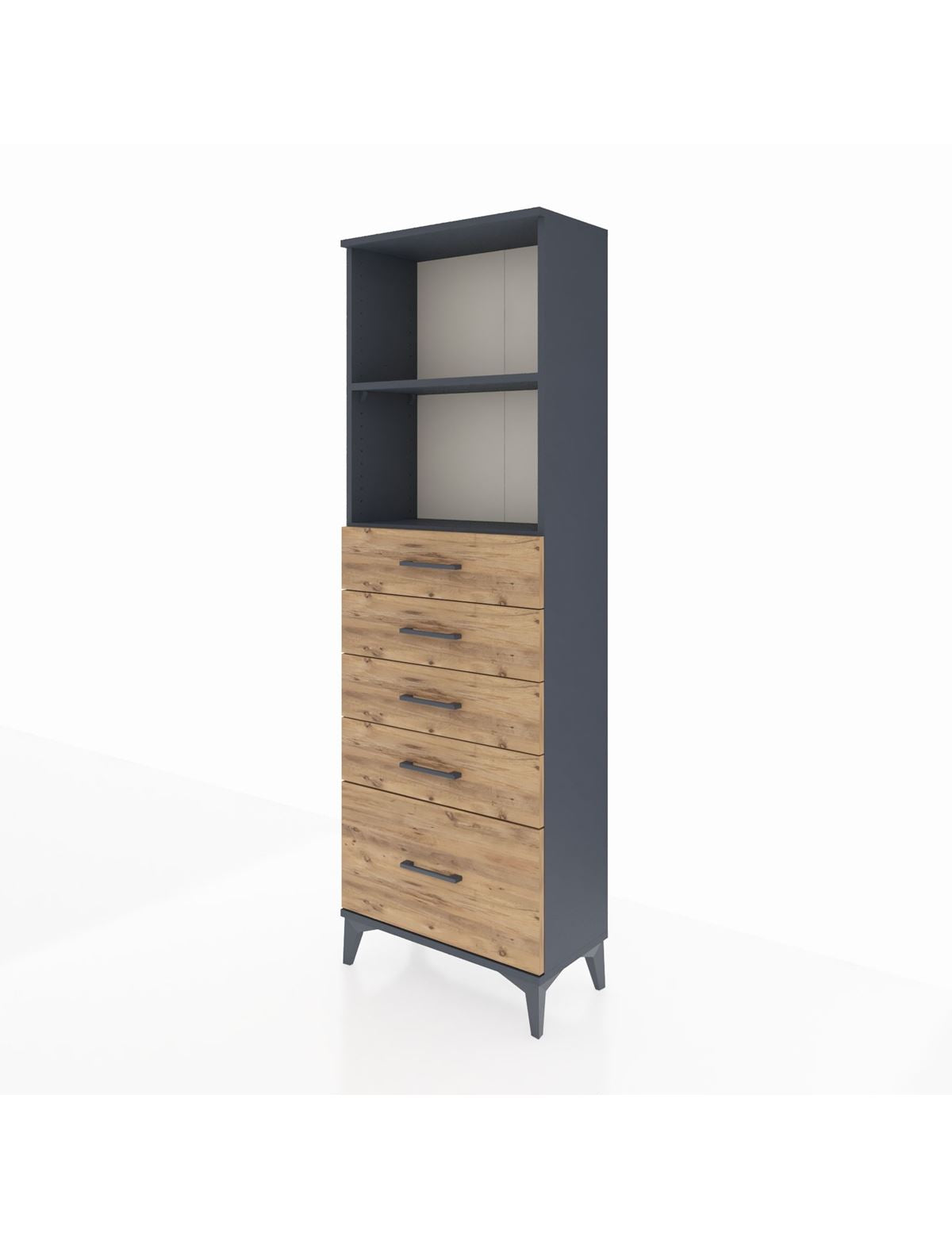 Arges Dolap 2 Raflı 5 Çekmeceli 60x30x182 - S23M040V6A