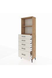 Arges Dolap 2 Raflı 5 Çekmeceli 60x30x182 Çam-Aytaşı